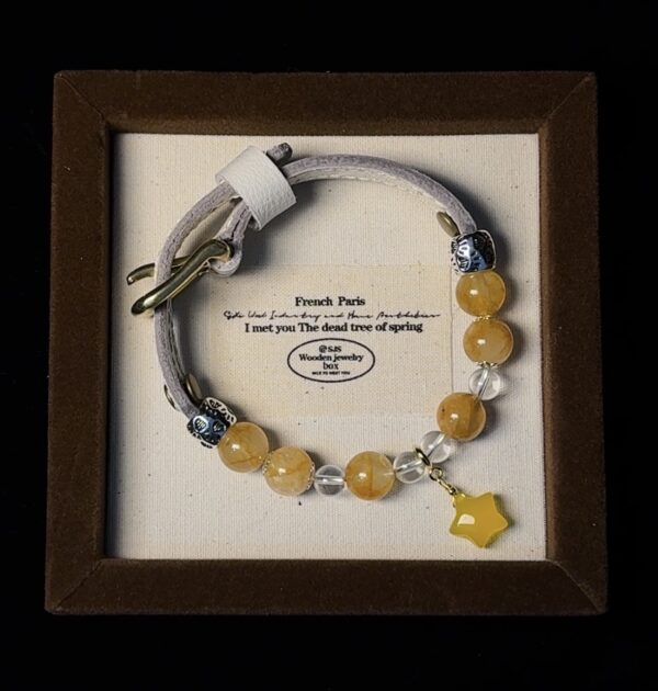 Golden Starburst: Handcrafted Yellow Hematoid & Clear Quartz Healing Pet Necklace